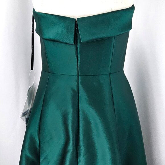 Alfred Sung Women's Green Strapless Satin Formal Gown With Pockets Size 6R NWT - Picture 10 of 15